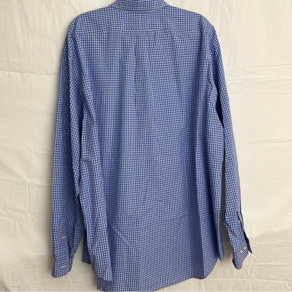 Polo Ralph Lauren Classic Fit Button Down Dress Shirt Men Sz 18 2XL Blue Striped - Picture 4 of 4